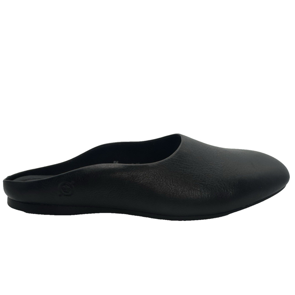 Børn Womens 8 Leather Mules Black Slip On Ballet Flat Loafers Minimalist NWOT - Picture 9 of 10